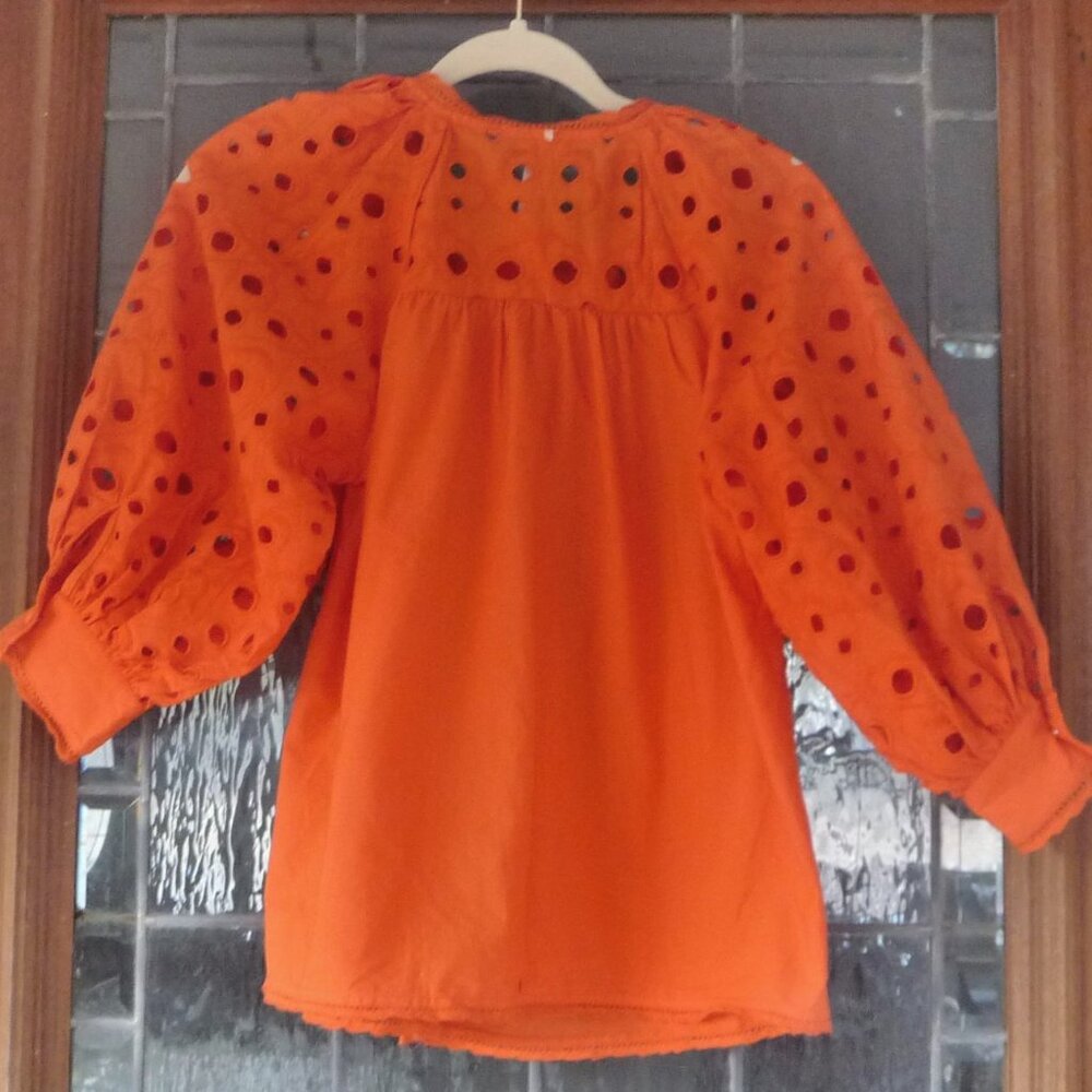 ANTHROPOLOGIE CHANTAL EYELET BLOUSE XS - Picture 6 of 14